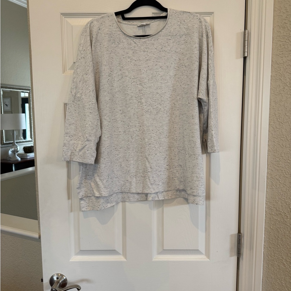 J. Jill Light Heather Gray Relaxed Knit Pullover